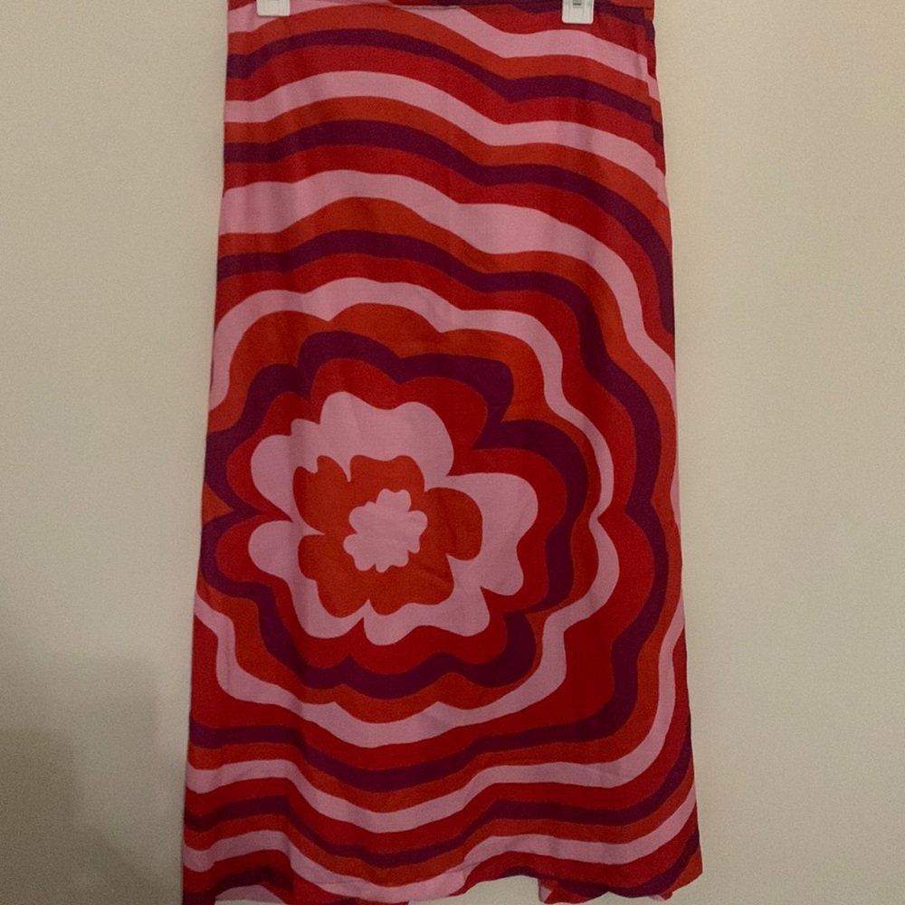 Shein Pink & purple flower stripped dress